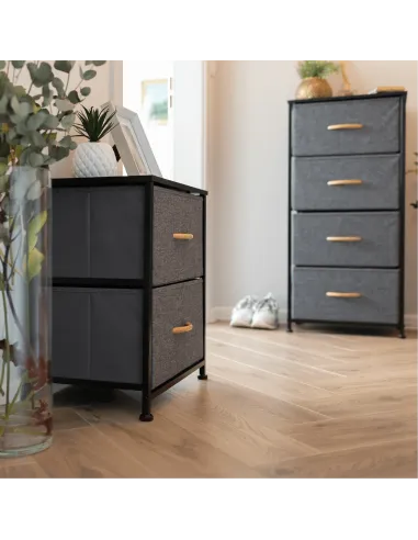 Comodă PALMERA TYP 2 dormitor, 45x95x30 cm, MDF, metal, textil | MobilaOK