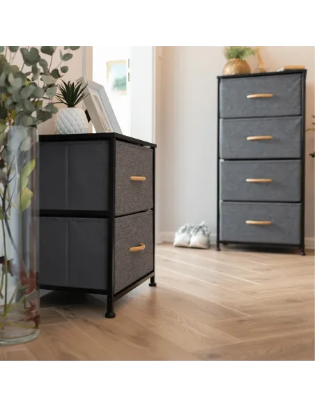 Comodă PALMERA TYP 2 dormitor, 45x95x30 cm, MDF, metal, textil | MobilaOK