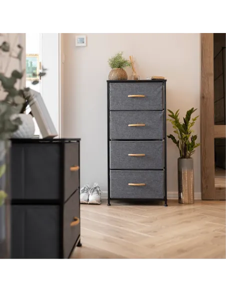 Comodă PALMERA TYP 2 dormitor, 45x95x30 cm, MDF, metal, textil | MobilaOK