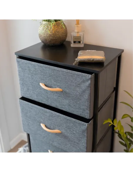 Comodă PALMERA TYP 2 dormitor, 45x95x30 cm, MDF, metal, textil | MobilaOK