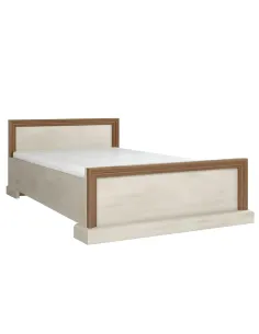 Pat, ROYAL L1, dormitor, 160x200, PAL melaminat cu finisaj pin nordic/stejar sălbatic | MobilaOK