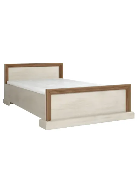 Pat, ROYAL L1, dormitor, 160x200, PAL melaminat cu finisaj pin nordic/stejar sălbatic | MobilaOK
