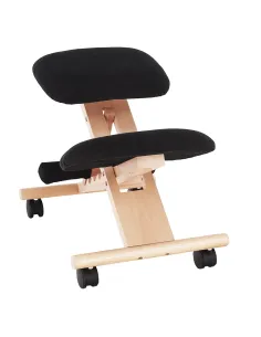 Scaun ergonomic KONDELA, birou, 46x65x56-72 cm, lemn fag și țesătură | MobilaOK