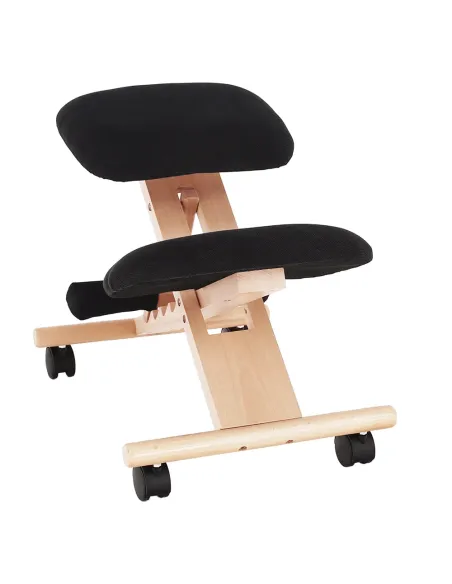 Scaun ergonomic KONDELA, birou, 46x65x56-72 cm, lemn fag și țesătură | MobilaOK