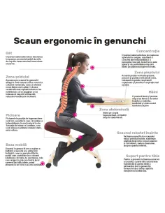 Scaun ergonomic KONDELA, birou, 46x65x56-72 cm, lemn fag și țesătură | MobilaOK 2