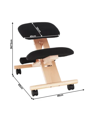 Scaun ergonomic KONDELA, birou, 46x65x56-72 cm, lemn fag și țesătură | MobilaOK