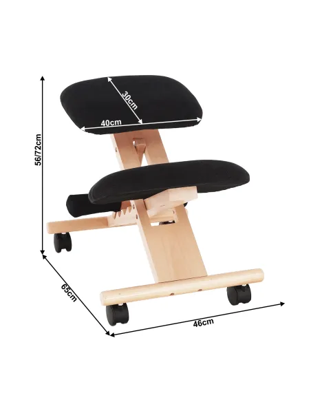 Scaun ergonomic KONDELA, birou, 46x65x56-72 cm, lemn fag și țesătură | MobilaOK