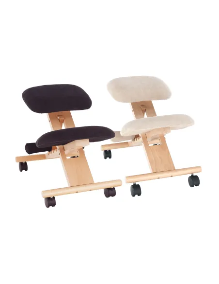 Scaun ergonomic KONDELA, birou, 46x65x56-72 cm, lemn fag și țesătură | MobilaOK