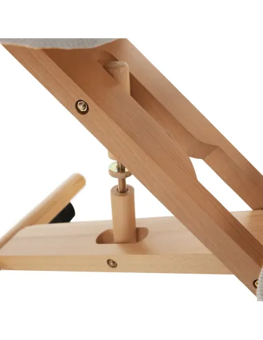 Scaun ergonomic KONDELA, birou, 46x65x52-72 cm, ţesătură şi lemn fag | MobilaOK