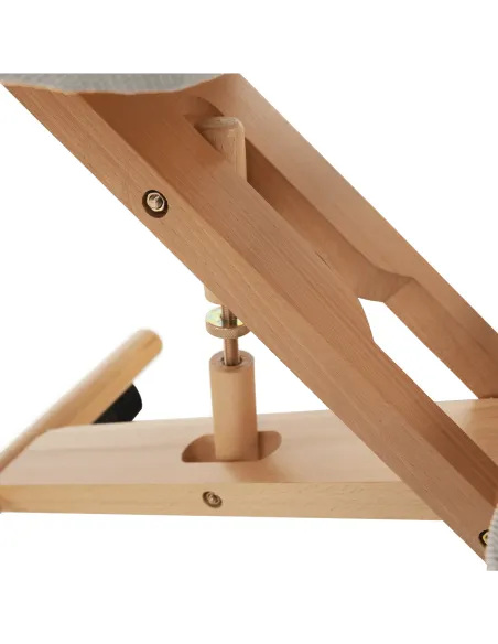 Scaun ergonomic KONDELA, birou, 46x65x52-72 cm, ţesătură şi lemn fag | MobilaOK