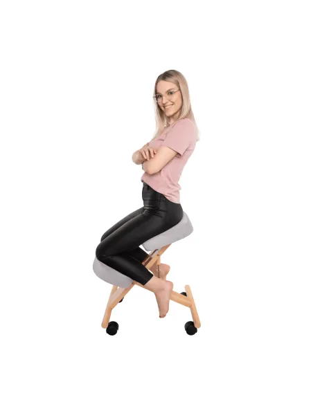 Scaun ergonomic KONDELA, birou, 46x65x52-72 cm, ţesătură şi lemn fag | MobilaOK