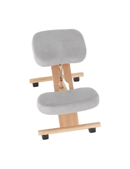 Scaun ergonomic KONDELA, birou, 46x65x52-72 cm, ţesătură şi lemn fag | MobilaOK