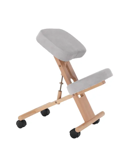 Scaun ergonomic KONDELA, birou, 46x65x52-72 cm, ţesătură şi lemn fag | MobilaOK