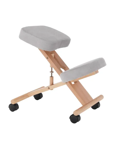 Scaun ergonomic KONDELA, birou, 46x65x52-72 cm, ţesătură şi lemn fag | MobilaOK