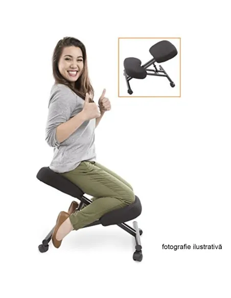 Scaun KONDELA birou 50x72x53 cm Lemn mesteacăn şi ţesătură | MobilaOK