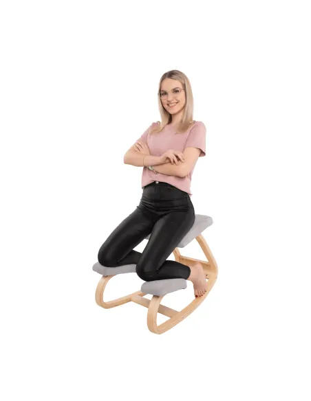 Scaun KONDELA birou 50x72x53 cm Lemn mesteacăn şi ţesătură | MobilaOK