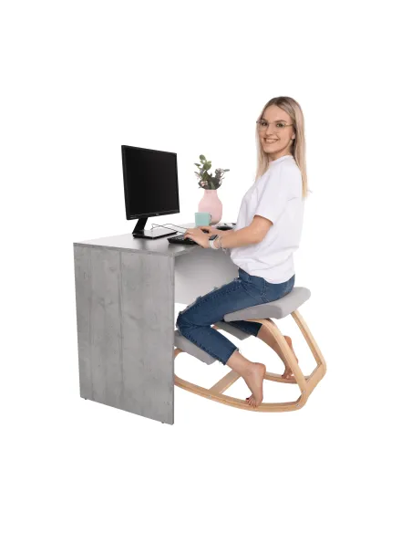 Scaun KONDELA birou 50x72x53 cm Lemn mesteacăn şi ţesătură | MobilaOK