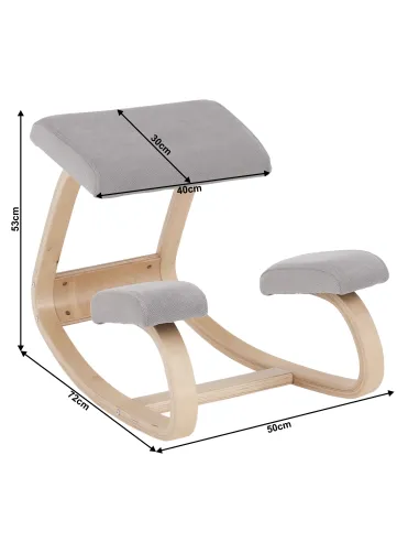 Scaun KONDELA birou 50x72x53 cm Lemn mesteacăn şi ţesătură | MobilaOK