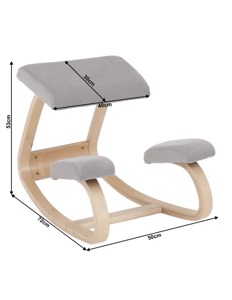 Scaun KONDELA birou 50x72x53 cm Lemn mesteacăn şi ţesătură | MobilaOK