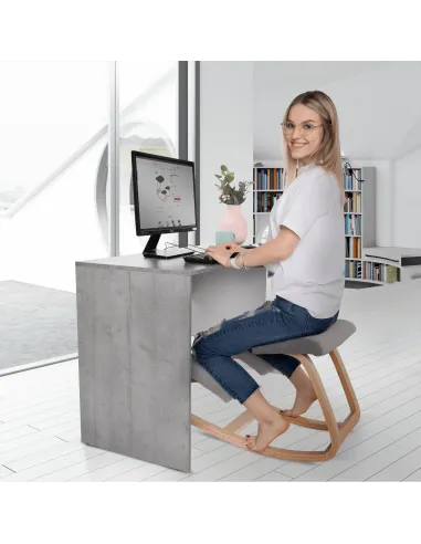 Scaun KONDELA birou 50x72x53 cm Lemn mesteacăn şi ţesătură | MobilaOK