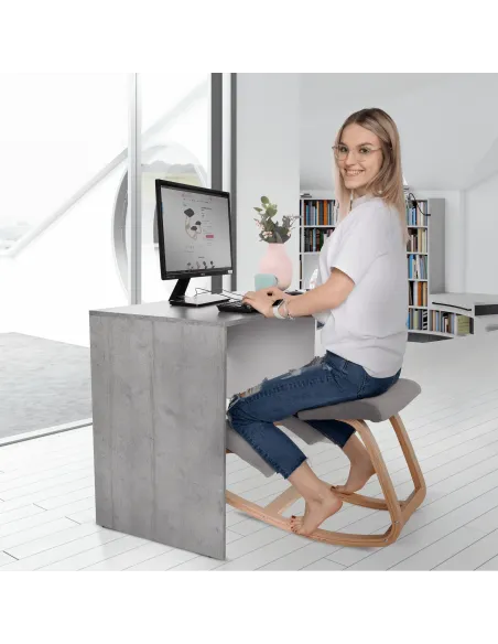 Scaun KONDELA birou 50x72x53 cm Lemn mesteacăn şi ţesătură | MobilaOK