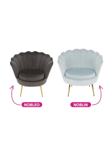 Fotoliu NOBLIN KONDELA living, 76x78x78 cm, catifea Velvet/metal | MobilaOK