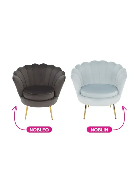 Fotoliu NOBLIN KONDELA living, 76x78x78 cm, catifea Velvet/metal | MobilaOK