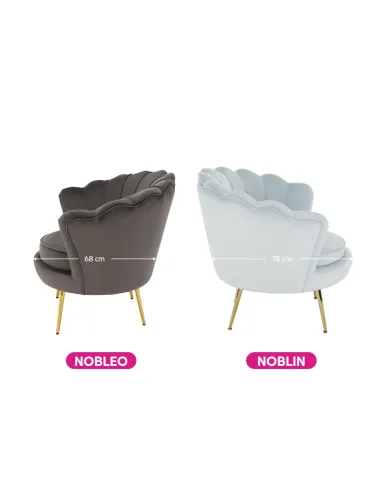 Fotoliu NOBLIN KONDELA living, 76x78x78 cm, catifea Velvet/metal | MobilaOK