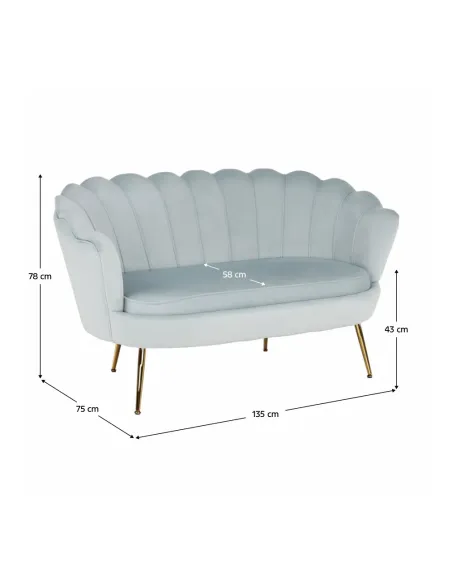 Bancă NOBLIN, hol/intrare, 135x75x78 cm, Catifea Velvet/Metal crom auriu | MobilaOK