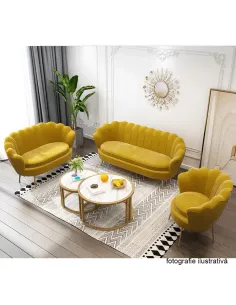 Fotoliu NOBLIN KONDELA, living/dormitor/birou, 76x78x78 cm, catifea Velvet/metal | MobilaOK 2