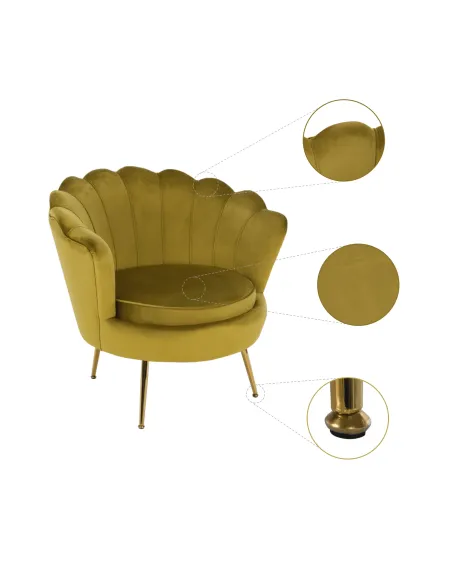 Fotoliu NOBLIN KONDELA, living/dormitor/birou, 76x78x78 cm, catifea Velvet/metal | MobilaOK