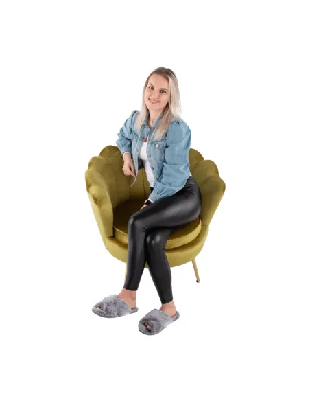 Fotoliu NOBLIN KONDELA, living/dormitor/birou, 76x78x78 cm, catifea Velvet/metal | MobilaOK