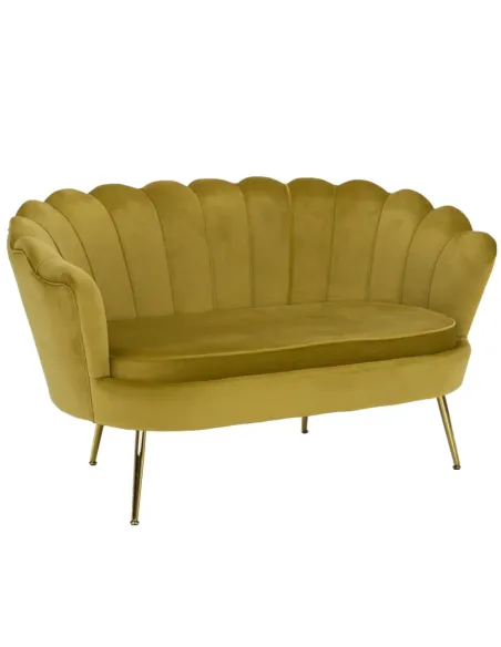 Bancă NOBLIN Art-deco, hol/dormitor, 135x75x78 cm, catifea velvet/metal auriu | MobilaOK