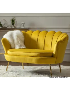 Bancă NOBLIN Art-deco, hol/dormitor, 135x75x78 cm, catifea velvet/metal auriu | MobilaOK 2