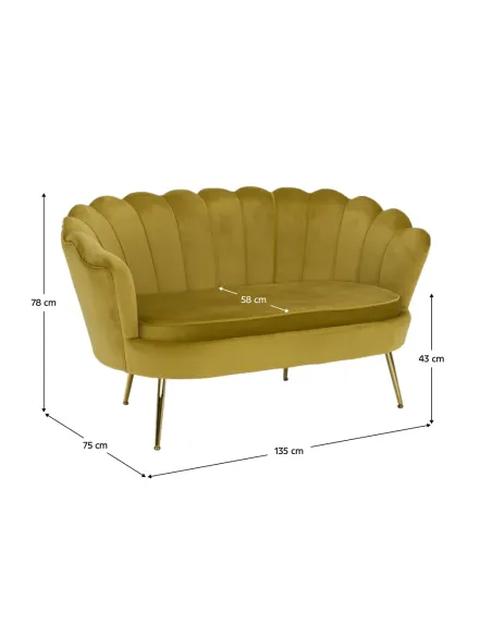 Bancă NOBLIN Art-deco, hol/dormitor, 135x75x78 cm, catifea velvet/metal auriu | MobilaOK