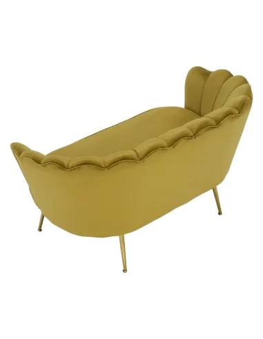 Bancă NOBLIN Art-deco, hol/dormitor, 135x75x78 cm, catifea velvet/metal auriu | MobilaOK