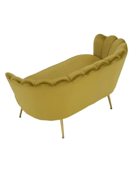 Bancă NOBLIN Art-deco, hol/dormitor, 135x75x78 cm, catifea velvet/metal auriu | MobilaOK