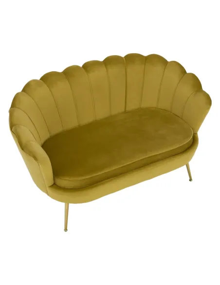Bancă NOBLIN Art-deco, hol/dormitor, 135x75x78 cm, catifea velvet/metal auriu | MobilaOK