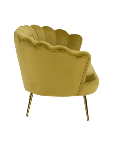Bancă NOBLIN Art-deco, hol/dormitor, 135x75x78 cm, catifea velvet/metal auriu | MobilaOK