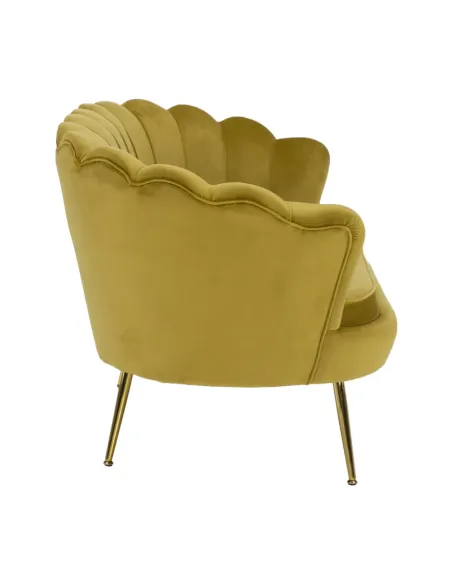 Bancă NOBLIN Art-deco, hol/dormitor, 135x75x78 cm, catifea velvet/metal auriu | MobilaOK