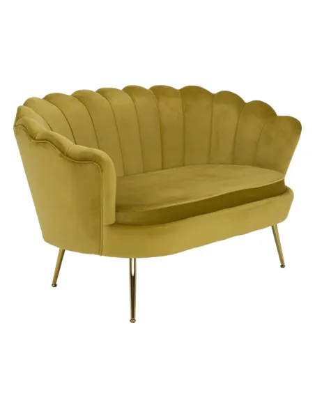 Bancă NOBLIN Art-deco, hol/dormitor, 135x75x78 cm, catifea velvet/metal auriu | MobilaOK