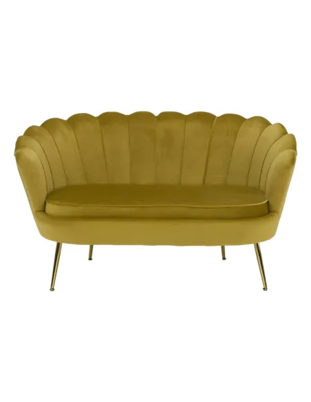 Bancă NOBLIN Art-deco, hol/dormitor, 135x75x78 cm, catifea velvet/metal auriu | MobilaOK