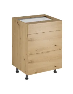 Dulap de jos LANGEN, living/hol/birou, 60x47x82 cm, PAL laminat stejar | MobilaOK