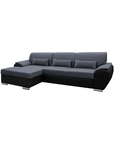 Colţar extensibil, negru/gri închis, model stânga, EMILY | MobilaOK