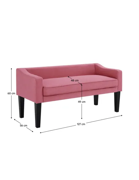Bancă FIRONA hol/dormitor 127x56x60 cm textil și lemn | MobilaOK
