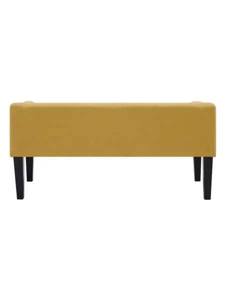 Bancă FIRONA, galben, hol/dormitor, 127x56x60 cm, lemn și textil | MobilaOK