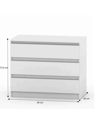 Comodă HANY NEW 003 dormitor, 90x49x73.5 cm, PAL melaminat | MobilaOK