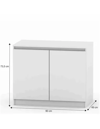 Comodă HANY NEW 008 pentru dormitor, 90x49x73.5 cm, din PAL melaminat alb | MobilaOK