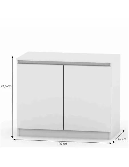 Comodă HANY NEW 008 pentru dormitor, 90x49x73.5 cm, din PAL melaminat alb | MobilaOK