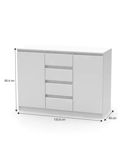 Comodă HANY NEW 010 pentru dormitor, 133.6x49x95.4 cm, PAL melaminat | MobilaOK
